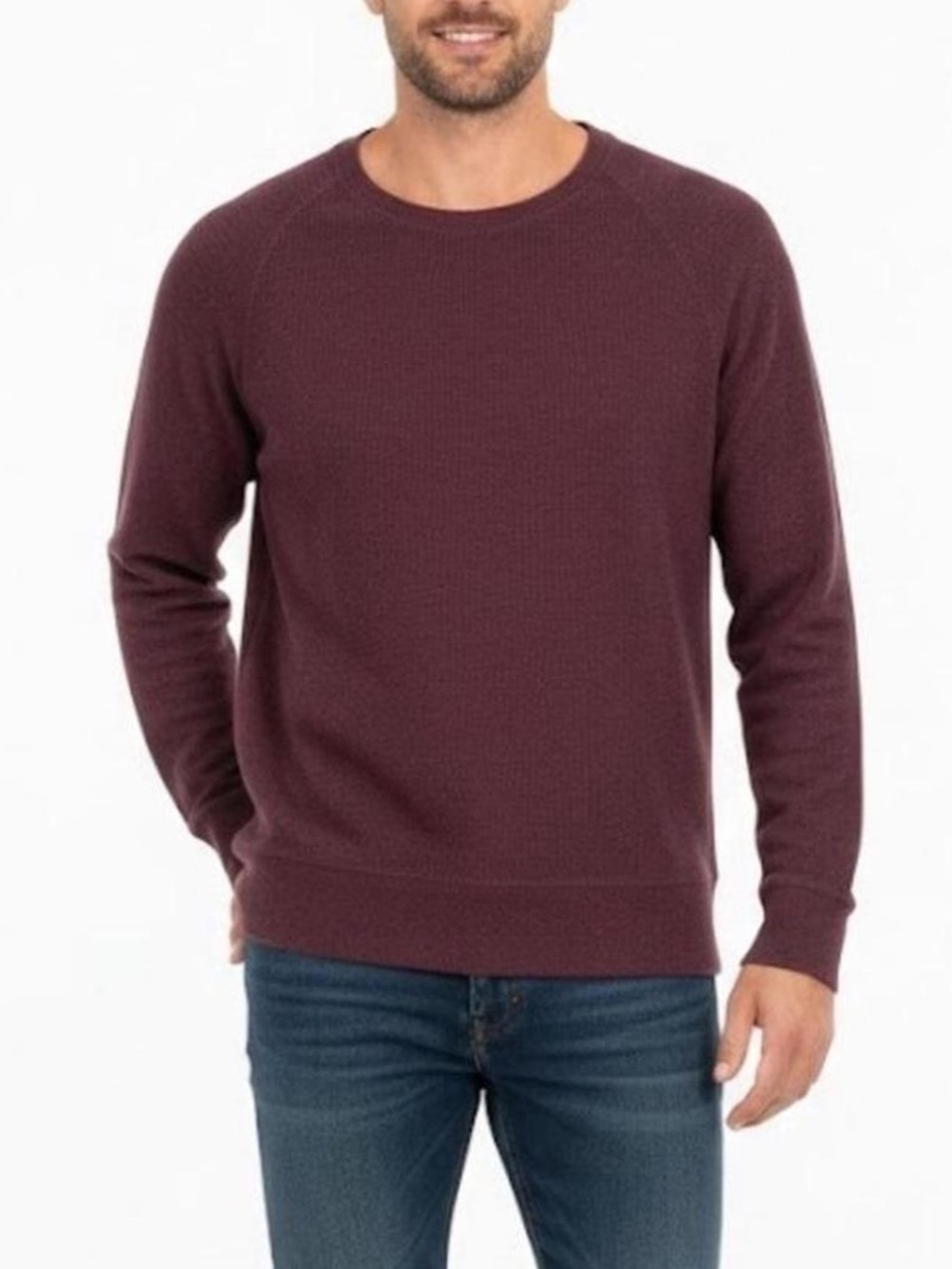 banana republic Men's Crewneck Sweater in Burgundy polartec size m
